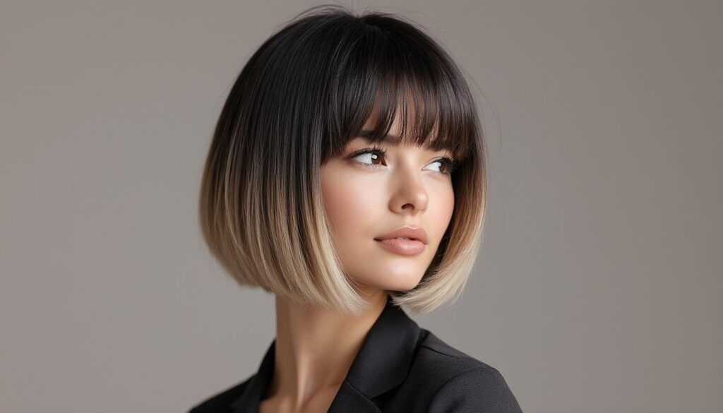 découvrez le carré dégradé flou avec frange, une coupe tendance et facile à porter qui sublime tous les styles. adoptez ce look moderne et élégant pour un changement capillaire réussi.