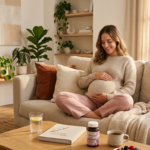 Une femme enceinte vit son happy grossesse de manière sereine