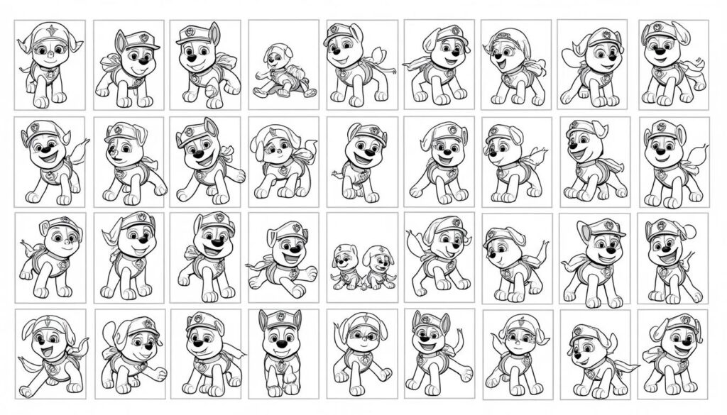 téléchargez gratuitement 30 dessins amusants de la pat patrouille à imprimer pour des heures de coloriage et de divertissement.