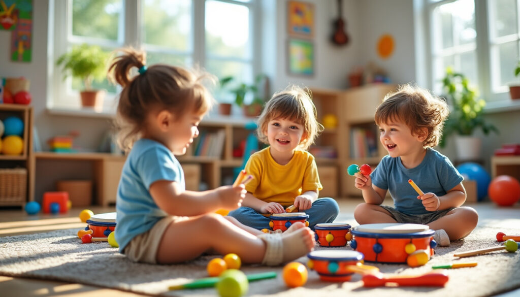 découvrez des jeux musicaux pour la maternelle : des activités ludiques pour éveiller l’écoute, le rythme et la créativité des tout-petits.