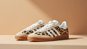 adoptez les baskets adidas samba léopard : un style animalier audacieux qui revisite un modèle iconique pour affirmer votre look au quotidien.